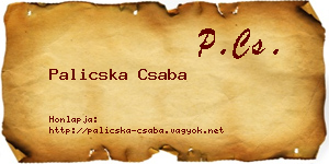 Palicska Csaba névjegykártya