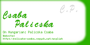 csaba palicska business card